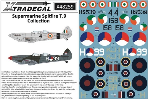 Xtradecal spitfire t 9 - 1/48,